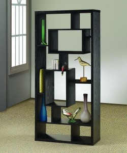 Transitional Black Bookcase