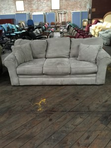 Grey Couch with Accent Pillows